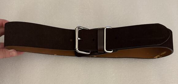 VTG Lauren Ralph Lauren Brown Suede Leather Belt Silver Western M main image 5